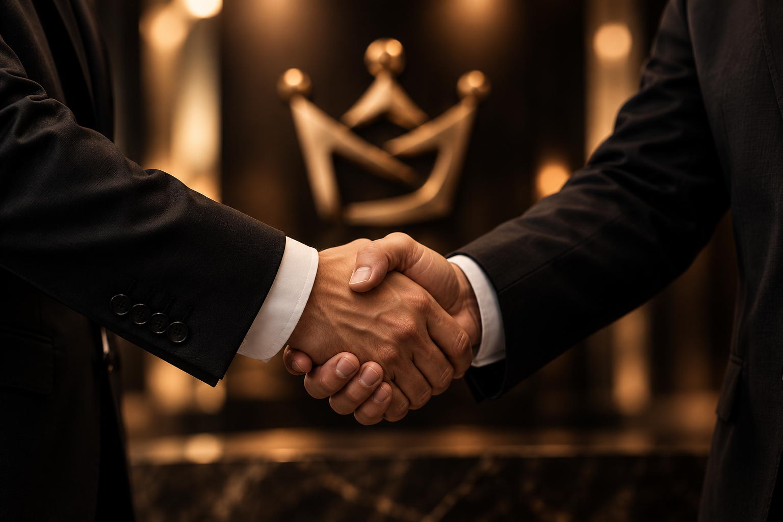 Aperto de mãos representando parceria com empresas
